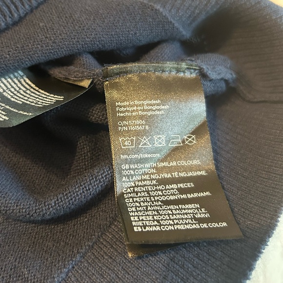 NWT H&M Navy Blue Cotton Sweater Size 7 - Picture 6 of 7